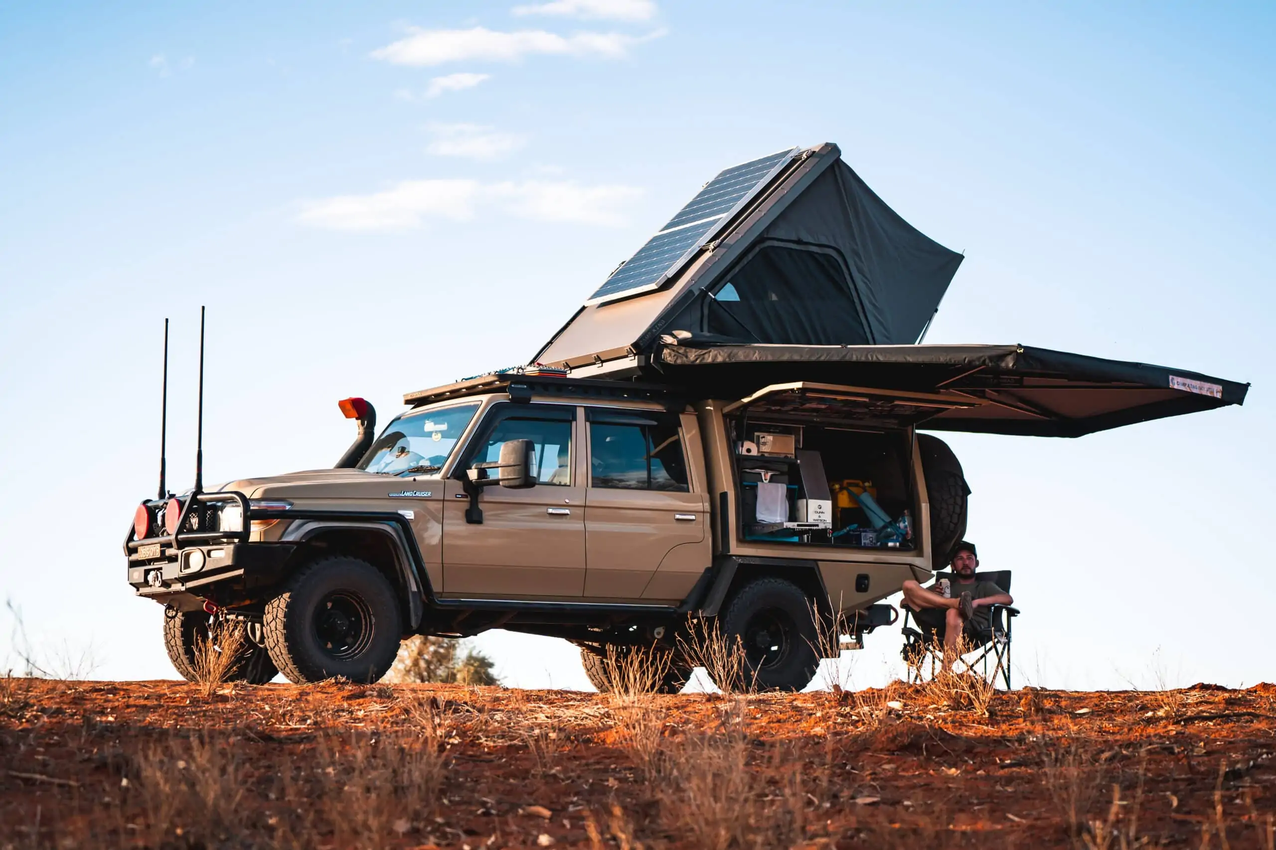 4x4 pickup with rooftop tent